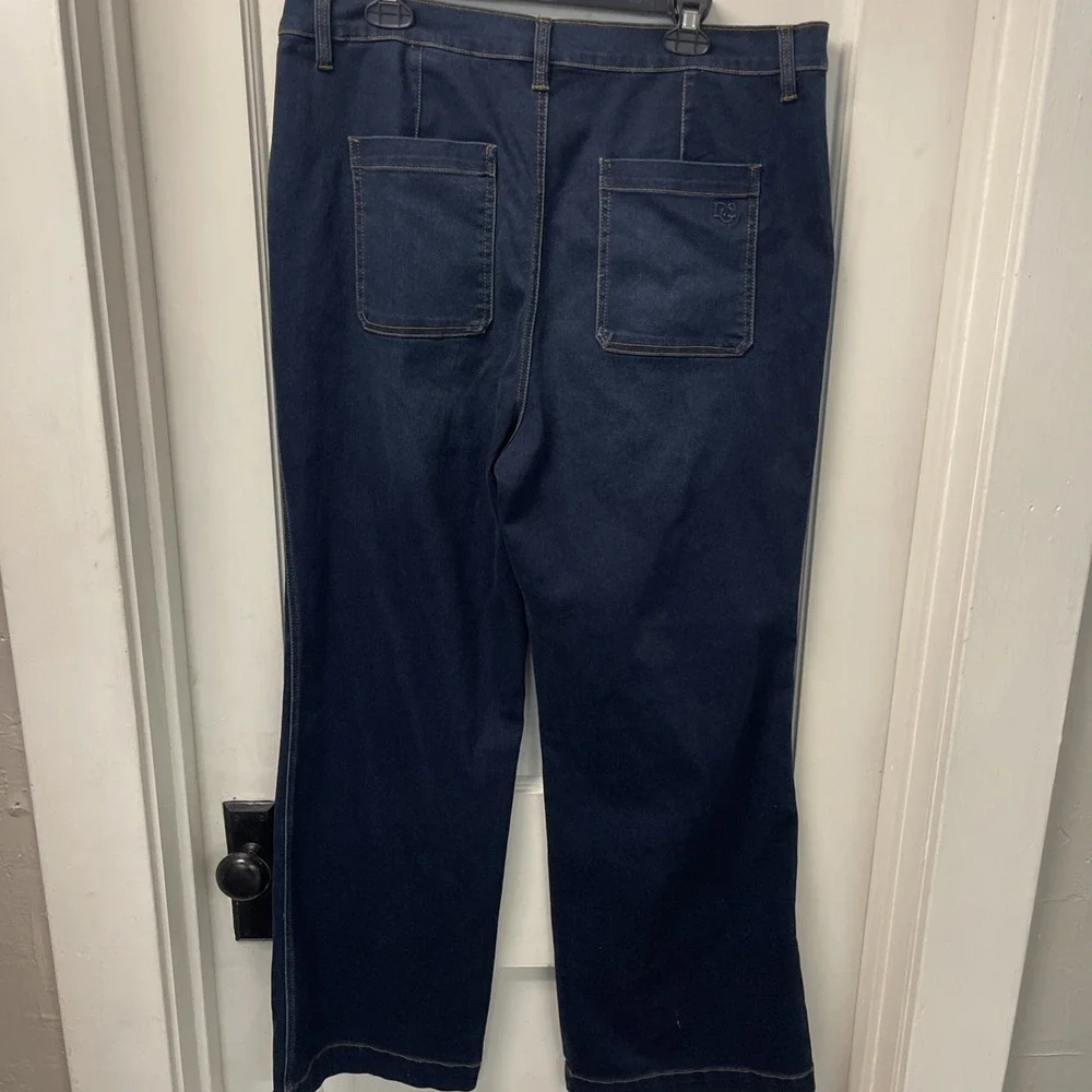 DG2 by Diane Gilman Woman's Wide Leg Jeans Dark Wash 18W NWT